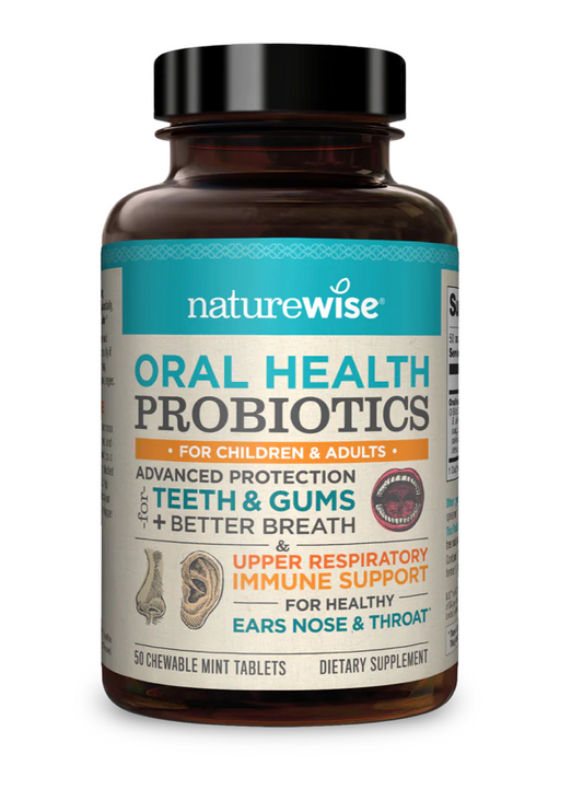 Naturewise Time Release Probiotics Oral Health Fresh Mint -- 3 billion CFU - 50 Chewable Tablets