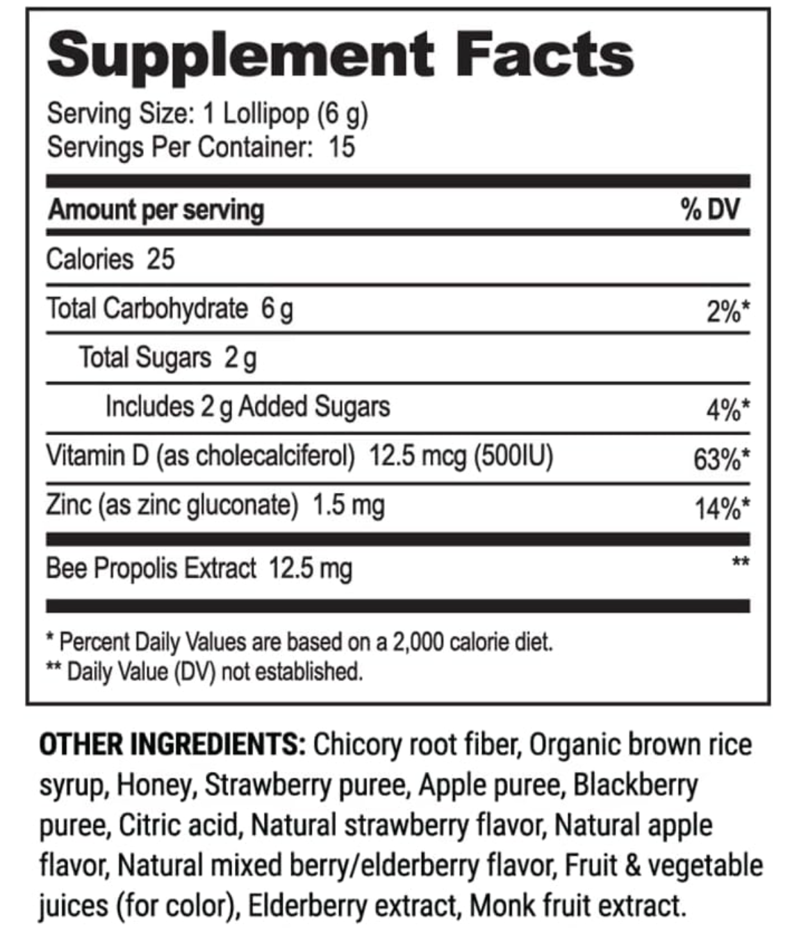 Kids Throat Soothing Lollipops by Beekeeper's Naturals - Doctor Formulated Immune Support, Vitamin D & Honey, Under 2g Sugar, Clean Ingredients,15 ct